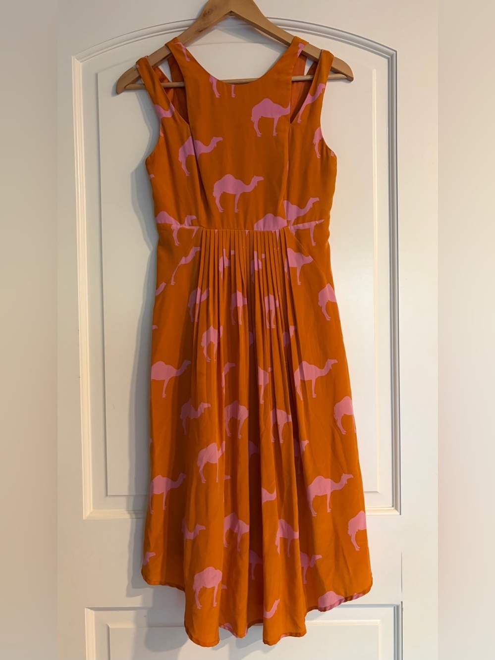 Charlotte by Charlotte Taylor Womens Dromedary Camel Silk Dress Anthropologie 0